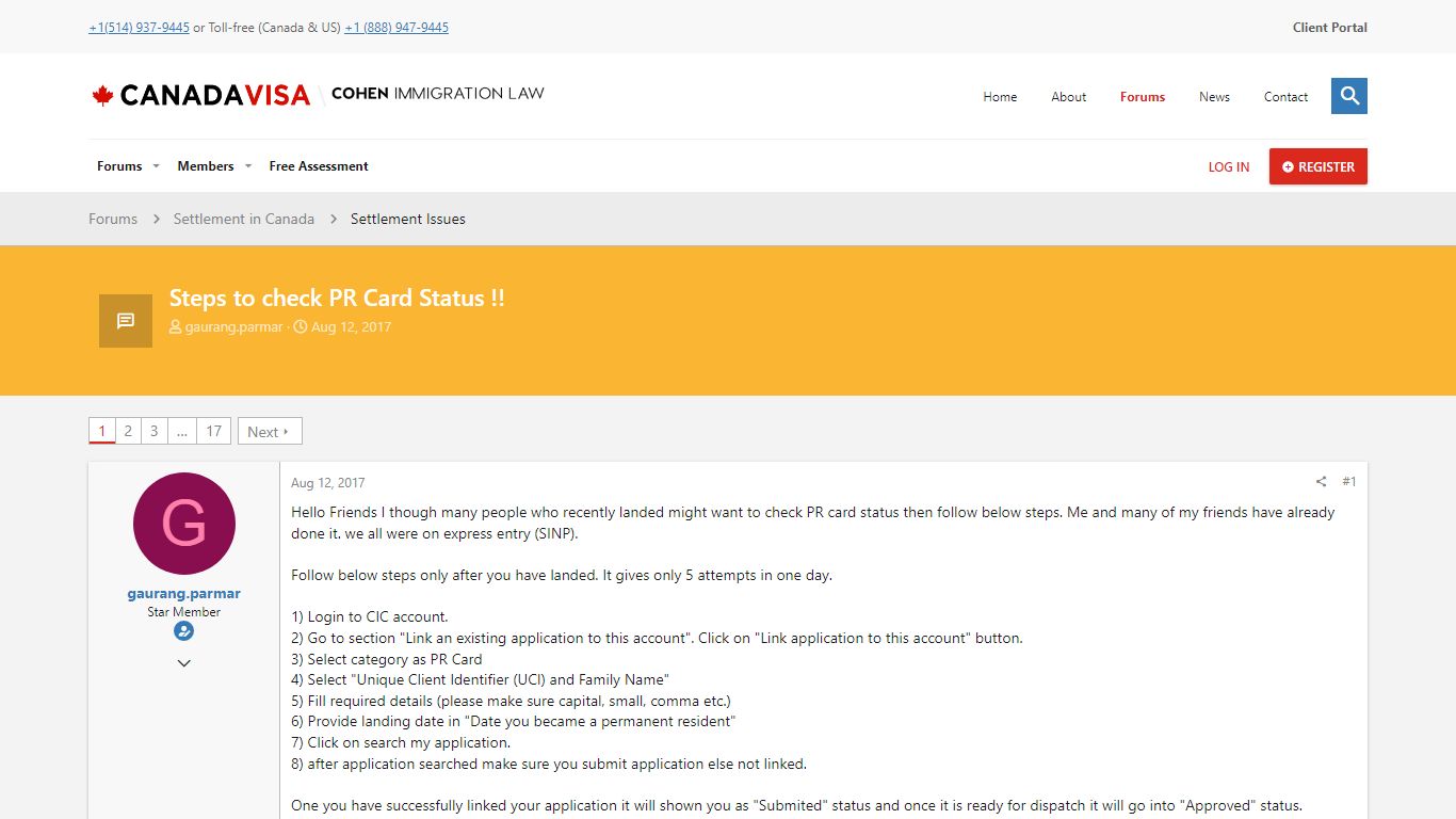 Steps to check PR Card Status - Canada Immigration Forum